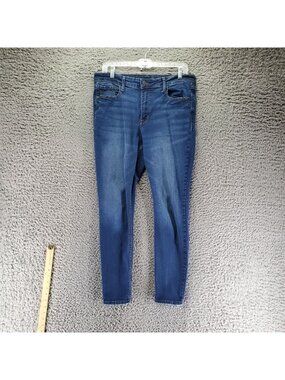 Old Navy Jeans Womens 14 Blue Rockstar Super Skinny Mid-Rise Stretch Denim